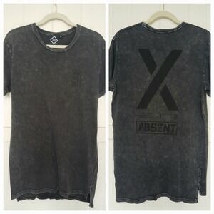Absent EXCHEQUER TEE Graphic T Shirt Mens M Charcoal Gray Cotton Short Sleeve
